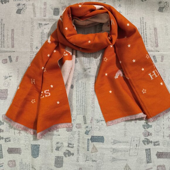 Hermès Reversible Equestrian-Themed Cashmere Scarf - Picture 6 of 6
